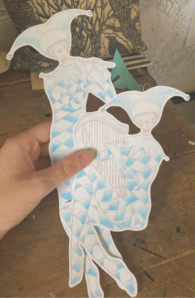 harlequin paper dolls